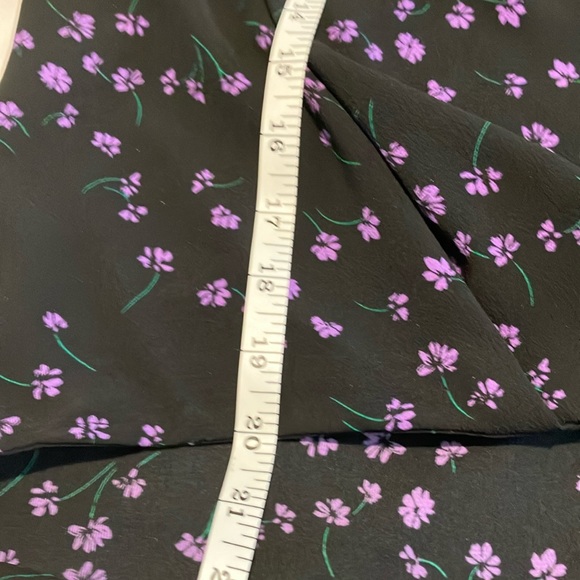 NWT Lush Black and Purple Wrap Blouse with Short Sleeves - Picture 8 of 10